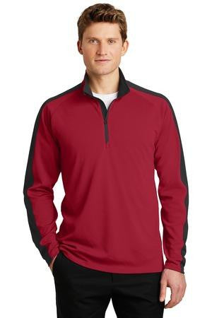 Sport-Tek® Sport-Wick® Textured Colorblock 1/4-Zip Pullover